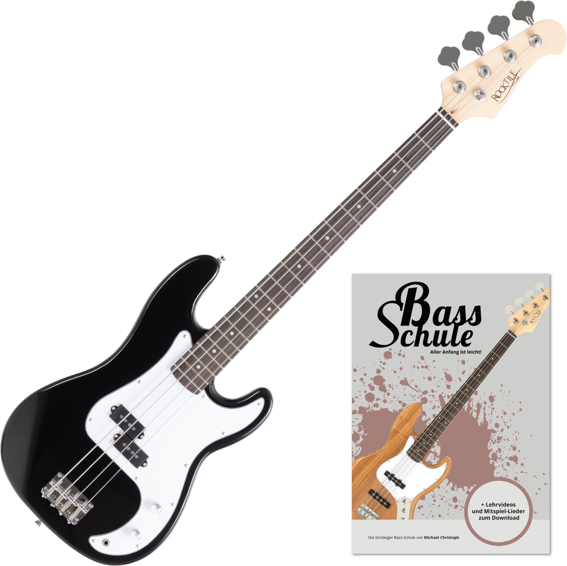 Produktbild von Rocktile Puncher E-Bass Black + Schule Set