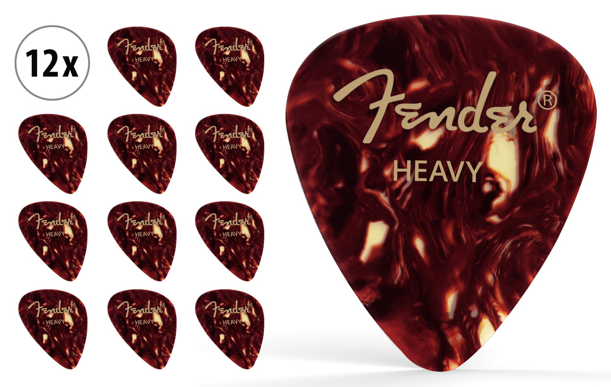 Produktbild von Fender 351 Plektren Heavy 12er Pack