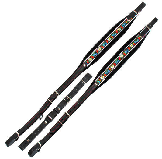 Produktbild von Alpenklang Harmonikariemen Edelweiß/Schwarz für 4-reihige Harmonikas