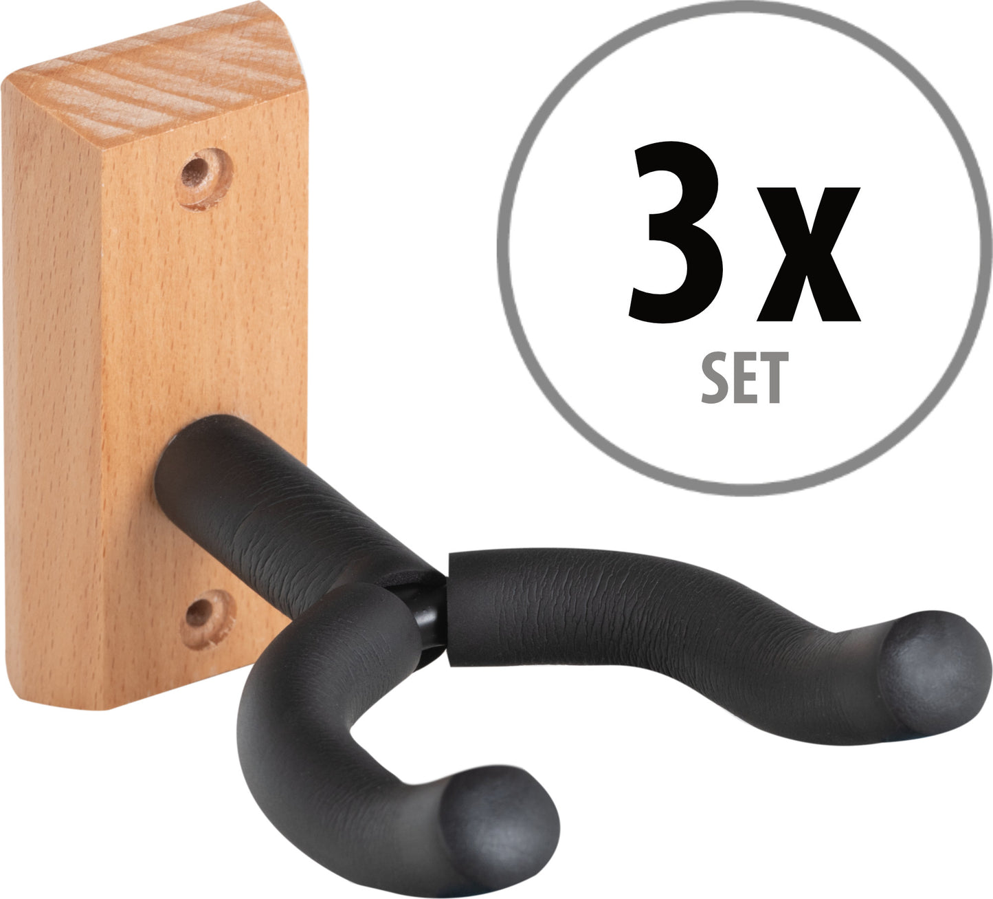 Produktbild von Classic Cantabile Gitarrenwandhalter Holz 3x Set