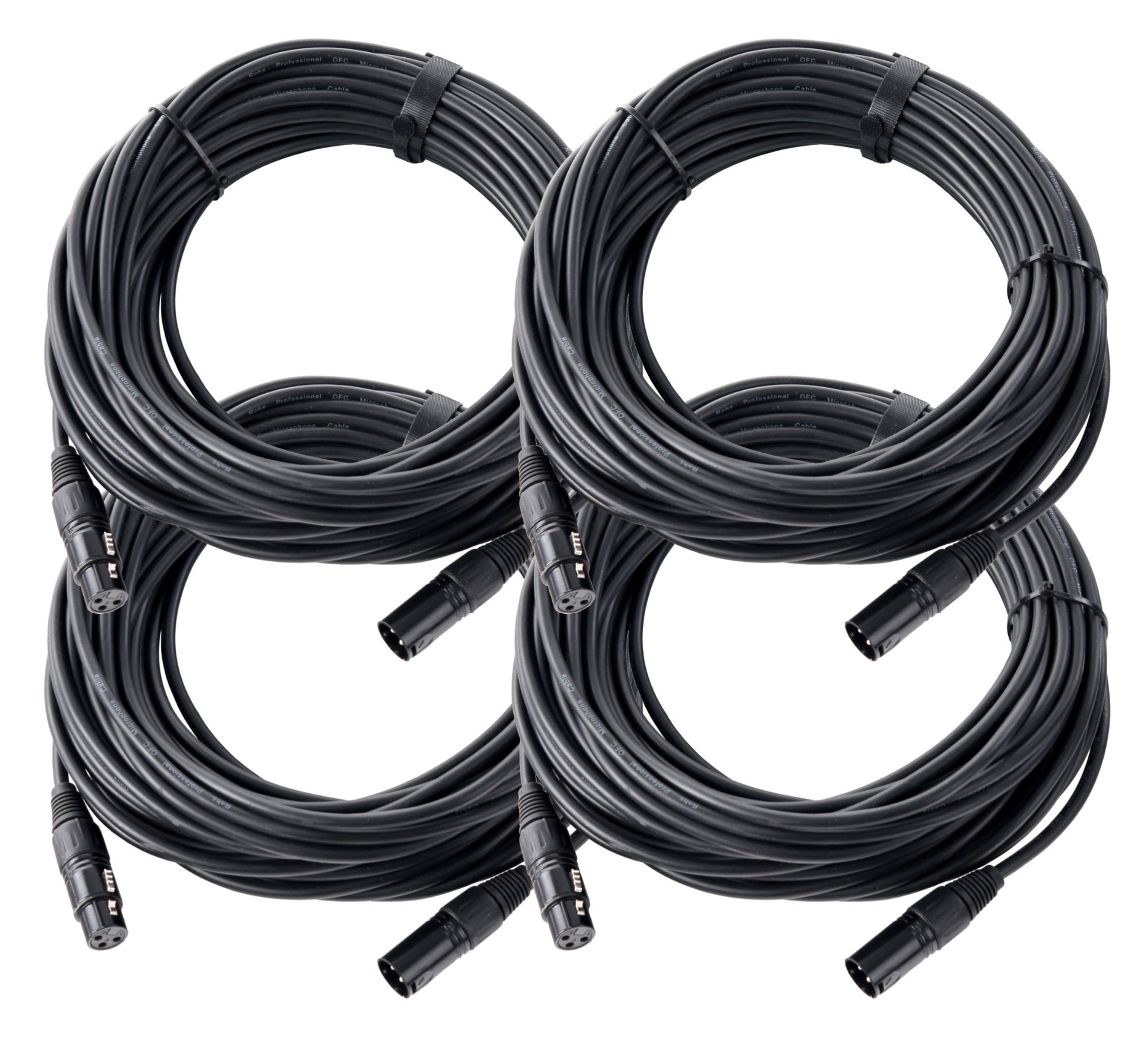 Produktbild von Pronomic Stage XFXM-20 Mikrofonkabel XLR 20 m Schwarz 4er Set