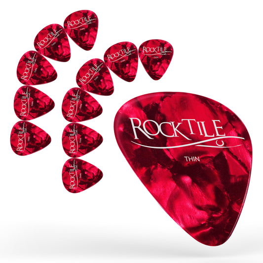 Produktbild von Rocktile Plektren Red Tortoise Thin 12er Pack