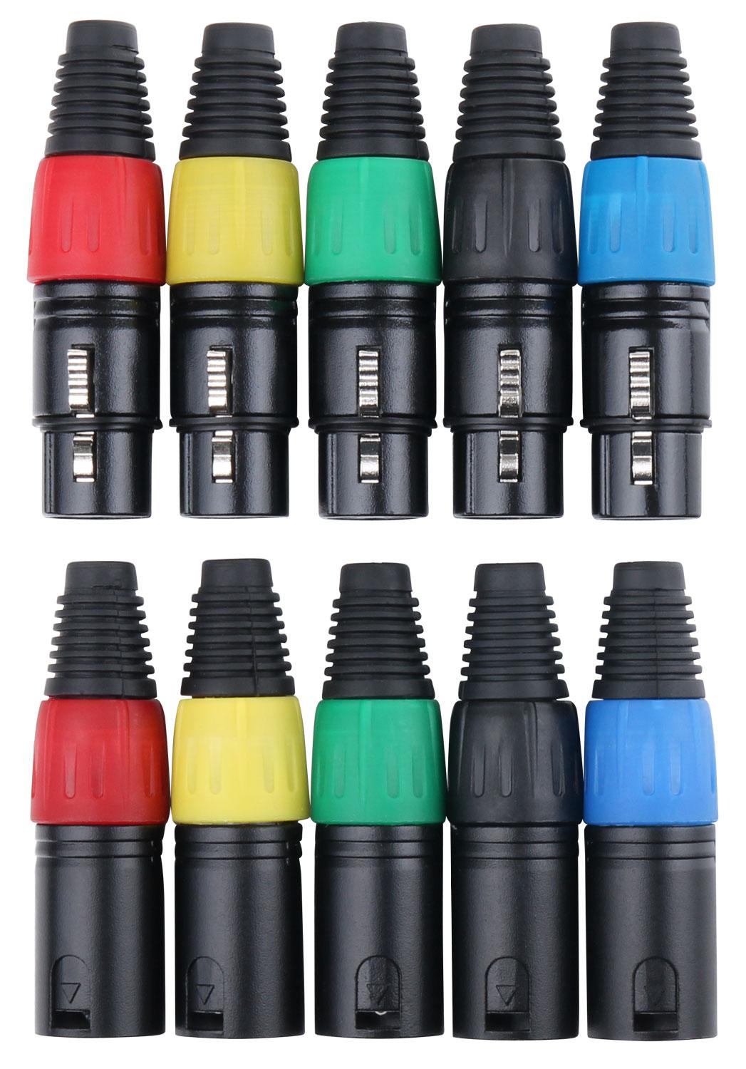 Produktbild von Pronomic XFXMPLUG Color XLR Stecker female/male - 2x 5er Pack