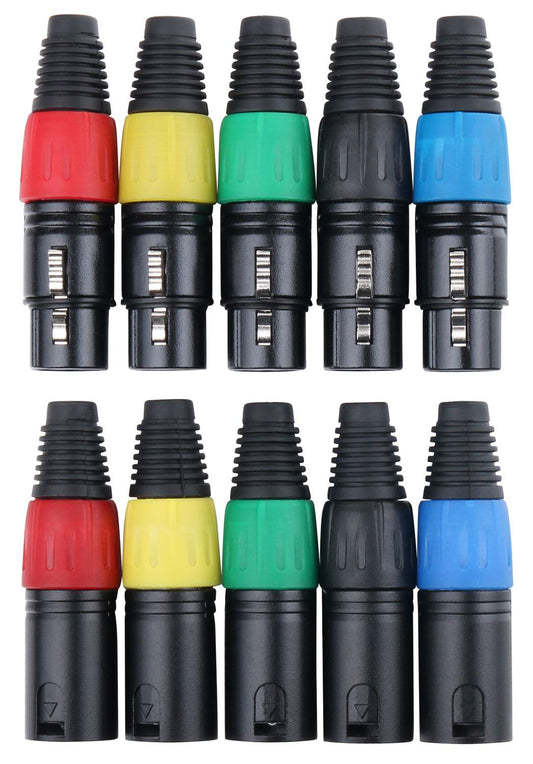 Produktbild von Pronomic XFXMPLUG Color XLR Stecker female/male - 2x 5er Pack